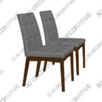 Baxton Studio Tara Tufted Light Gray Dining Chairs Set of 2 - 3D Decorative