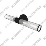 Vanity Light (2) (2) Black Almetta 2 - Light Bathroom Dimmable Vanity Light Bath Bar Fixtures - 3D Decorative