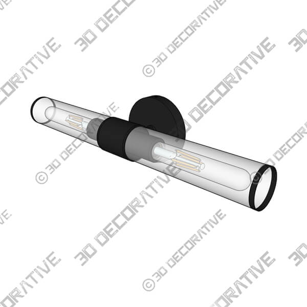 Black Almetta 2 - Light Bathroom Dimmable Vanity Light Bath Bar Fixtures - 3D Decorative