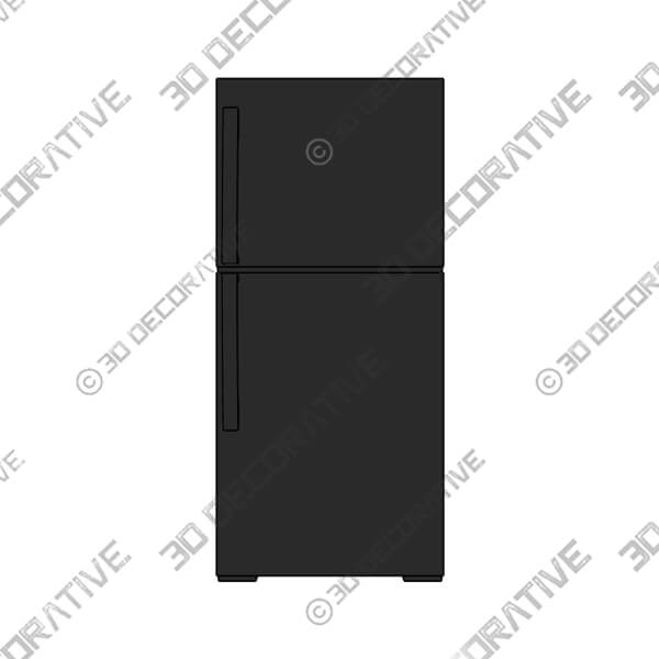 Black GE Appliances Garage Ready 30 19.1 Cubic Feet Top Freezer Refrigerator - 3D Decorative