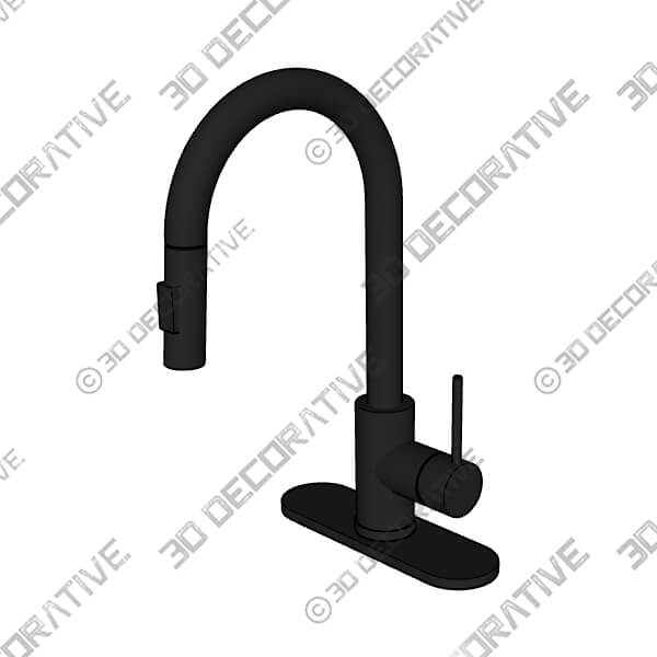 Black Tohlar Pull Down Kitchen Faucet - 3D Decorative