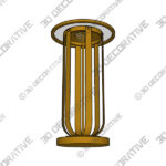 Accent Table (1) Blaine 14 Wide Gold Metal and Glass Accent Table - 3D Decorative