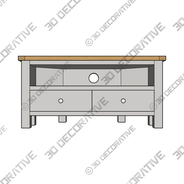 Bromely Corner TV Unit, Grey for TVs up to 40 - 3D Decorative