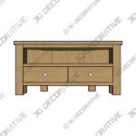 Bromley Corner TV Unit, Oak for TVs up to 40 - 3D Decorative
