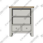 Bromley Grey Low Bookcase - 3D Decorative