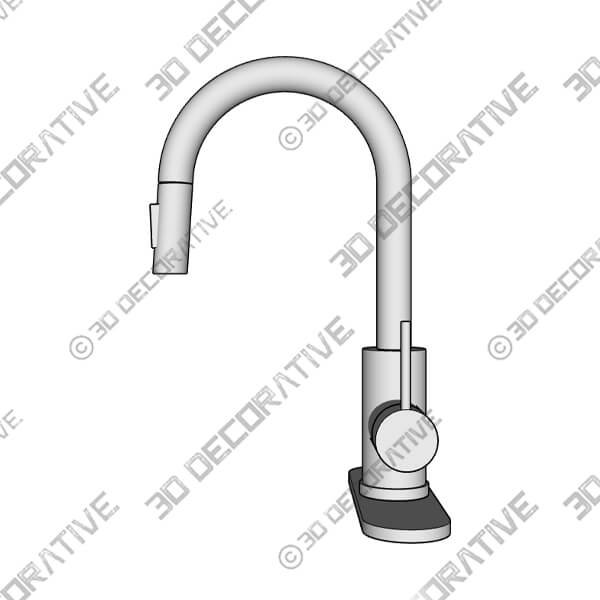 Brushed Nickel APPASO Pull Down Kitchen Faucet - 3D Decorative