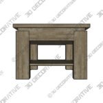 Table (1) Canyon Oak Coffee Table - 3D Decorative