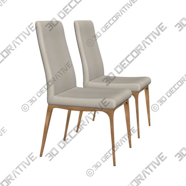 Captiva Cream Fabric Armless Dining Side Chairs Set of 2 - 3D Decorative