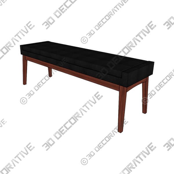 Chantel Licorice 56 Bench - 3D Decorative