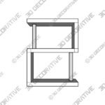 Book Case (2) (4) Charisma 3 Shelf High Gloss White Bookcase - 3D Decorative