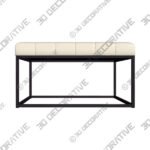 Ciarin Tufted Cream Bonded Leather Cocktail Ottoman - 3D Decorative