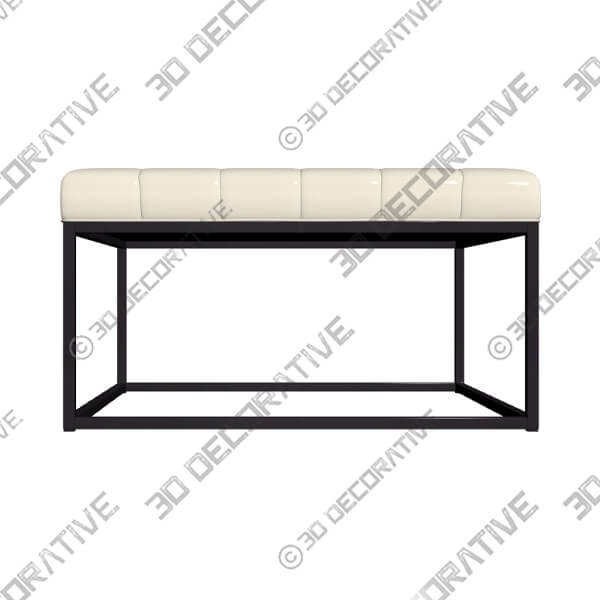 Ciarin Tufted Cream Bonded Leather Cocktail Ottoman - 3D Decorative