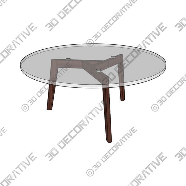 Clarus Walnut Coffee Table - 3D Decorative