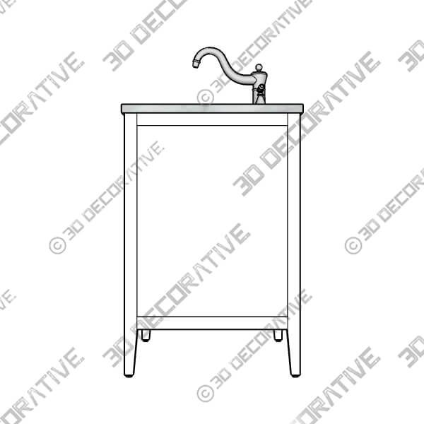 Conna 30 Wide 2-Drawer White Single Sink Vanity - 3D Decorative