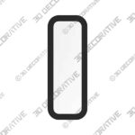 Creative Arts n Frames Round Corner Long Fiber Wood Rectangular Wall Hanging Wall Mount Mirror 15 x 40 inches - 3D Decorative