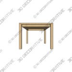Dako Oak Dining Table For 6 - 3D Decorative