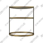 Danica 22 14 Wide Gold Metal and White Glass Two-Tier Side Table - 3D Decorative