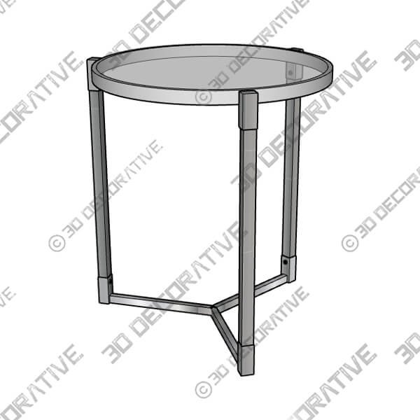 Darla 19 Wide Silver and Acrylic Modern Round Accent Table - 3D Decorative
