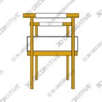 Diva 25 14 Wide White Faux Leather Bench - 3D Decorative