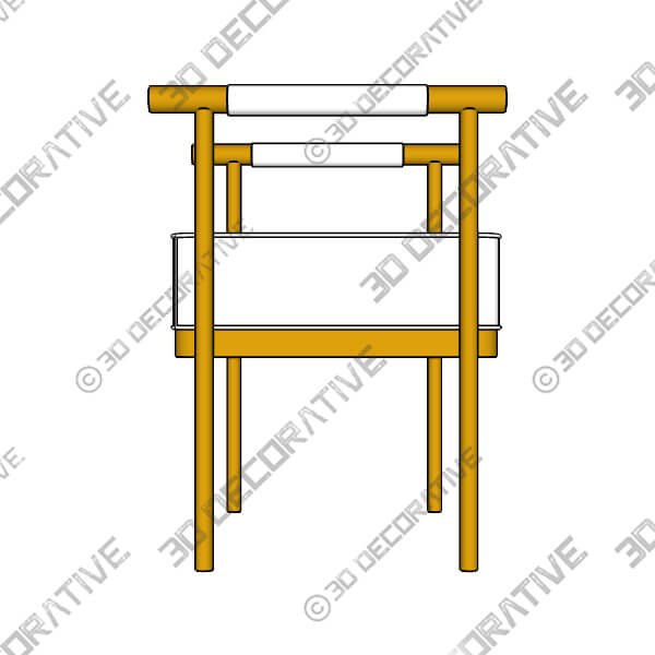 Diva 25 14 Wide White Faux Leather Bench - 3D Decorative