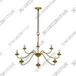 Chandelier (2) (4) Franklin Iron Marinec 42 Soft Gold 8-Light Candelabra Chandelier - 3D Decorative