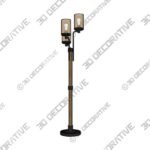 Franklin Iron Works Astoria Faux Wood and Bronze 3-Light Tree Floor Lamp - 3D Decorative