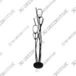 Franklin Iron Works Jareth 73 High Black and White 4-Light Floor Lamp - 3D Decorative