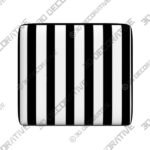 Franzen Canopy Stripe Black and White Square Cube Ottoman - 3D Decorative