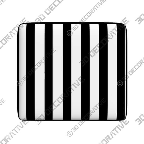 Franzen Canopy Stripe Black and White Square Cube Ottoman - 3D Decorative