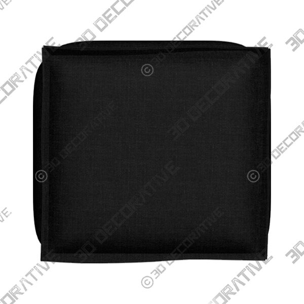 French Seam Linen Black Square Ottoman - 3D Decorative
