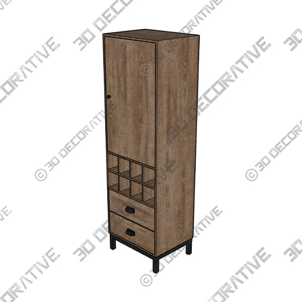 Fulton Compact Larder Cabinet - 3D Decorative