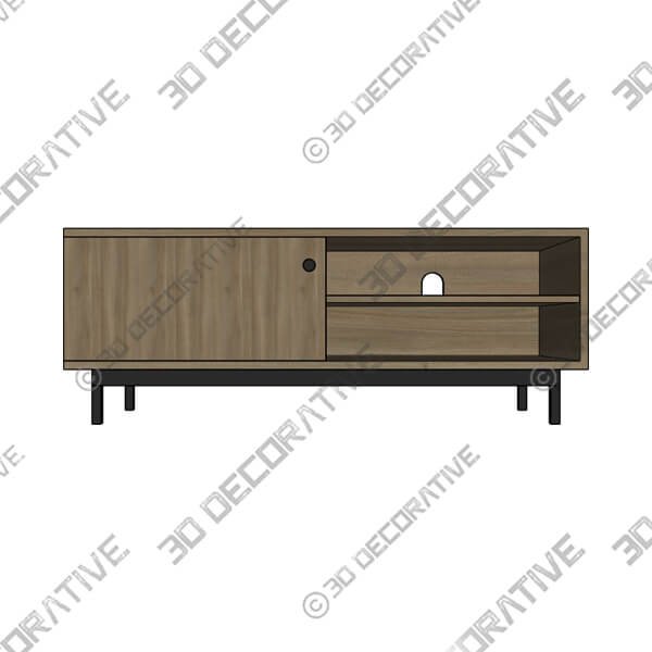 Fulton TV Unit for TVs up to 55 - 3D Decorative