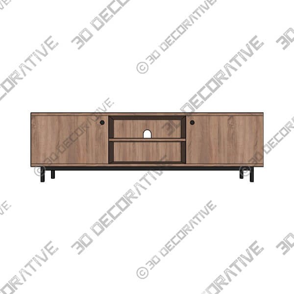 Fulton Wide TV Unit for TVs up to 67 - 3D Decorative