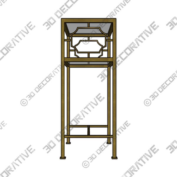 Genell 23 34 Wide Gold Leafed and Glass Side Table - 3D Decorative