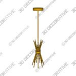 Gold Lindsea 1 - Light UniqueStatement Pendant - 3D Decorative