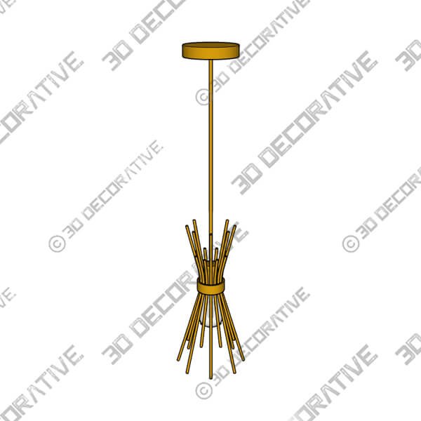 Gold Lindsea 1 - Light UniqueStatement Pendant - 3D Decorative
