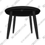 Coffee Table (2) (4) Halden Dark Charcoal Oval Coffee Table - 3D Decorative