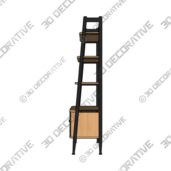 Hansen Storage Ladder Bookcase - 3D Decorative