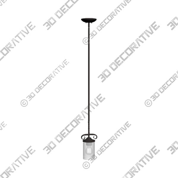 Hinkley Casa Collection One Light Pendant Olde Black - 3D Decorative