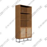 Hollis Tall Oak Bookcase - 3D Decorative