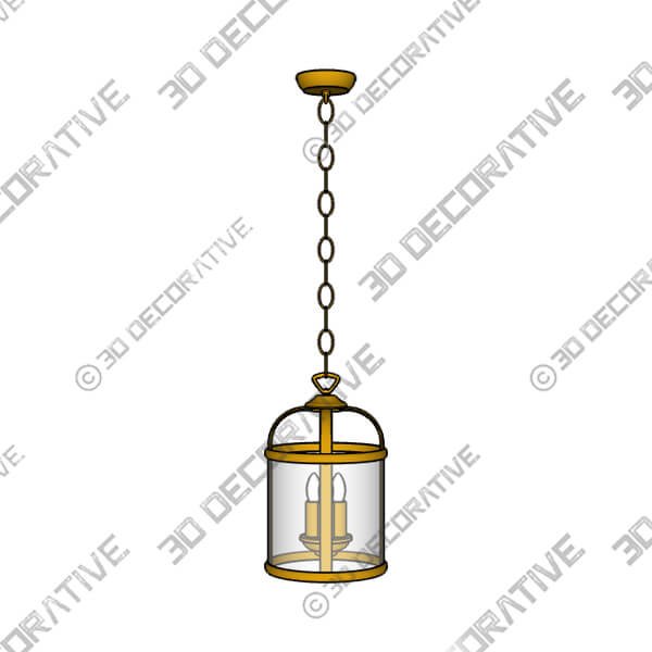Hurricane 3 Light Pendant Antique Brass Ceiling Fitting - 3D Decorative