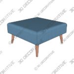 INK + IVY Maise Blue Fabric Square Ottoman - 3D Decorative