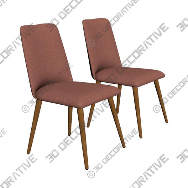 INK + IVY Nadia Orange Fabric Dining Chairs Set of 2 - 3D Decorative