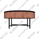 Jaya Round Mango Wood Storage Coffee Table - 3D Decorative