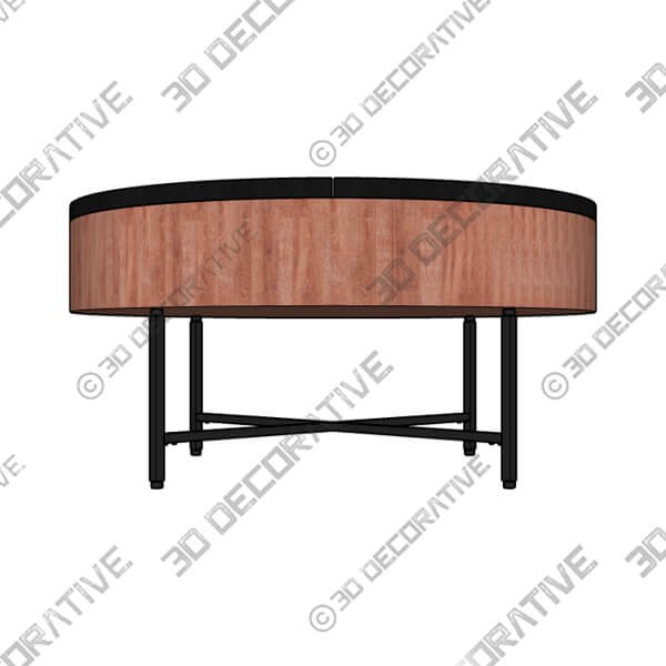 Jaya Round Mango Wood Storage Coffee Table - 3D Decorative