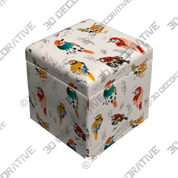 Joshua Avery Multi-Color Fabric Storage Ottoman - 3D Decorative