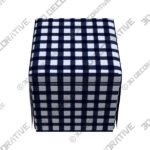 Joshua Buffalo Gingham Blue Fabric Storage Ottoman - 3D Decorative