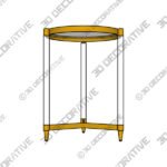 Kellen 16 Wide Glass and Gold Modern Round Accent Table - 3D Decorative