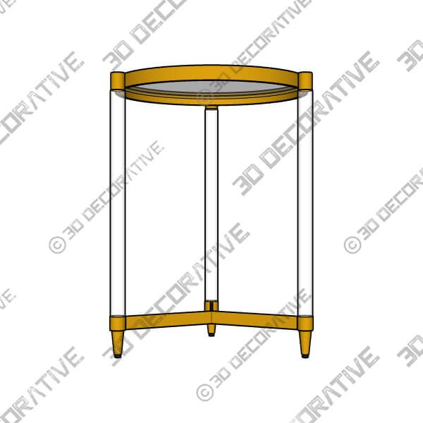 Kellen 16 Wide Glass and Gold Modern Round Accent Table - 3D Decorative