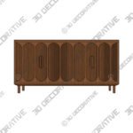 Khari 4 Door Large Sideboard Mango Wood - 3D Decorative